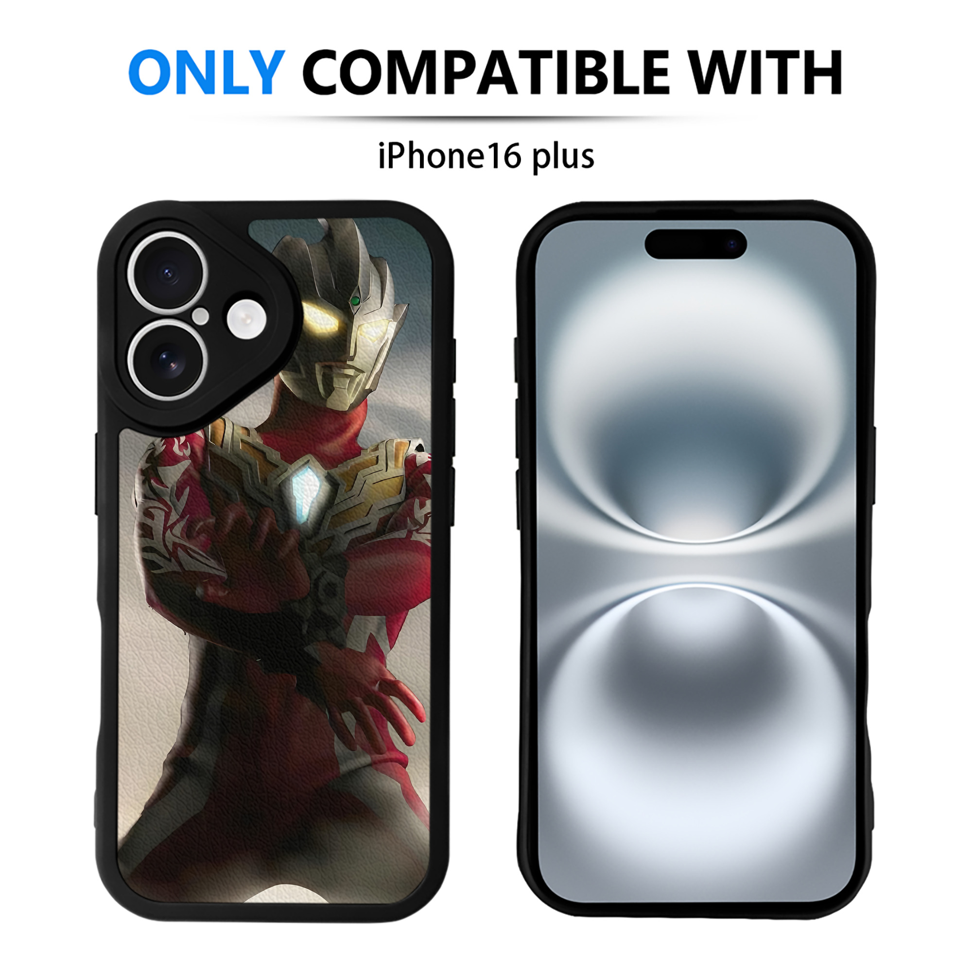 （画像用） ウルトラマン Ultraman 【iPhone 16シリーズ対応】シリコンスマホケース（レザー調） 材質：シリコン
